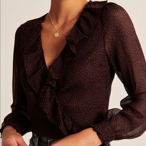 Abercrombie & Fitch Ruffle Chiffon Bodysuit